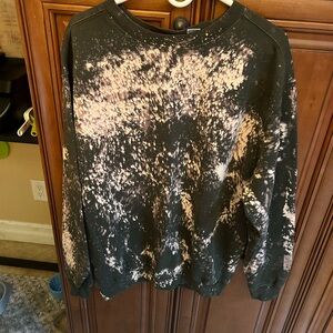L.L. Bean Navy Green and Bleach Crewneck Sweater